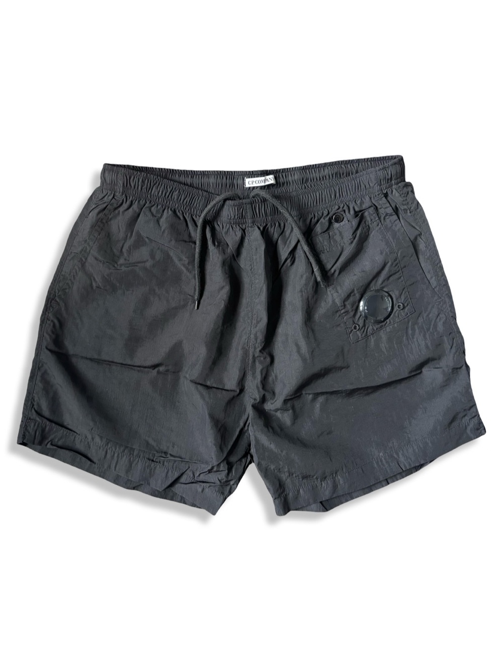 C.P. Company Black Nylon Hybrid Shorts with Lens Pocket